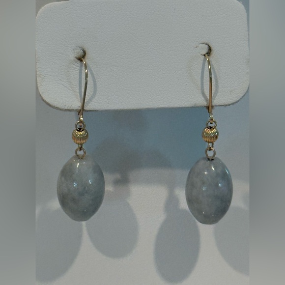 Nephrite Jade lever back earrings